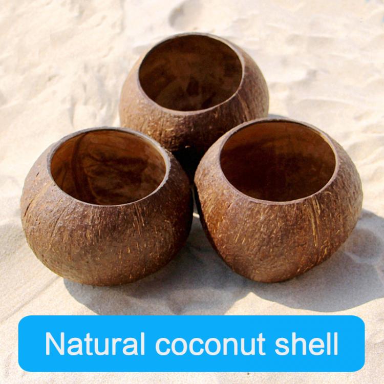 all in one place עיצוב פנים Coconut Bowl Set Smoothie Salad Dessert Shop Container Naturally Processed and Smooth Coconut Shell Wooden Bowl Beach Smoothie