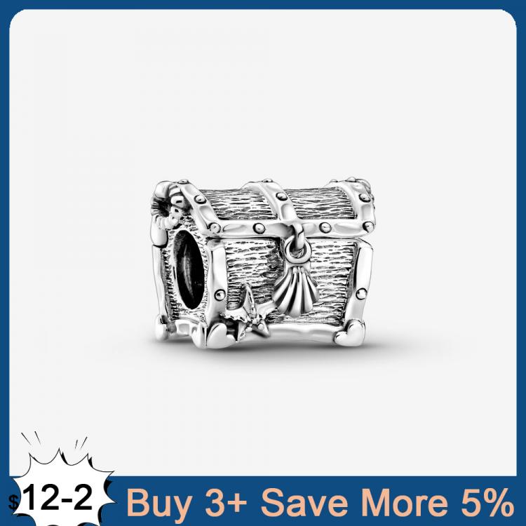 all in one place תכשיטי אופנה Genuine 925 Sterling Silver Charm Chest of Treasure Beads Fit Original Pandora Bracelet Fine Silver Jewelry Making DIY Gift