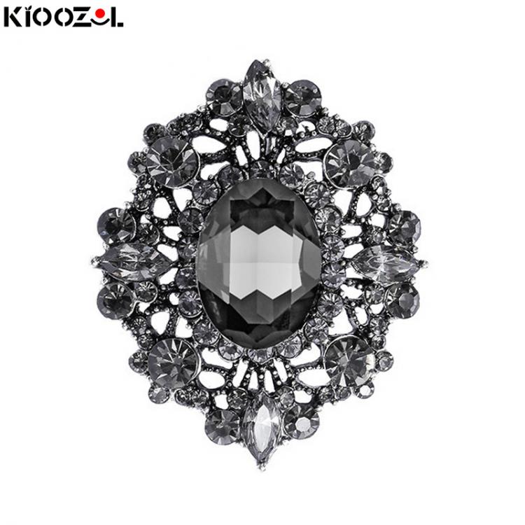 all in one place תכשיטי אופנה KIOOZOL Luxury Rhinestone Flower Brooch Micro Inlaid CZ Brooch For Women Vintage Jewelry Accessories Gifts 2021 Trend 144 KO2