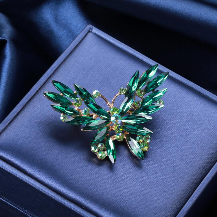all in one place תכשיטי אופנה Fashion Exquisite Rhinestone Butterfly Brooch for Woman Party Casual Clothing Accessories