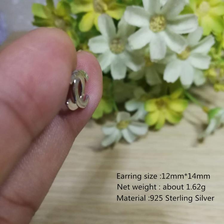 all in one place תכשיטי אופנה 925 Sterling Silver Female Gorgeous Earrings Simple Letters Luxury Wedding Party Jewelry Earring for Women Bride Girl