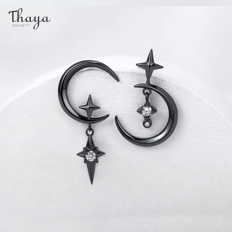 all in one place תכשיטי אופנה Thaya 925 Sterling Silver Needle Crystal Earrings Moon Design Pendant Eardrop For Women Earring Stud Trendy Women Earring Dangle