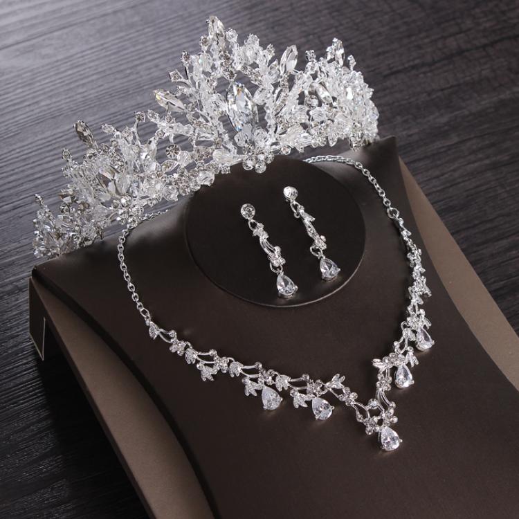 all in one place תכשיטי אופנה Luxury Heart Crystal Bridal Jewelry Sets Wedding Cubic Zircon Crown Tiaras Earring Choker Necklace Set African Beads Jewelry Set