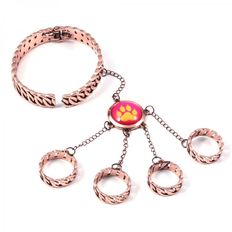 all in one place תכשיטי אופנה Animation Ladybug Reddy Girl Ring Bracelet Set Cat Claw and Dog Claw Element Ring Opening and Closing Bracelet Gift for Kids