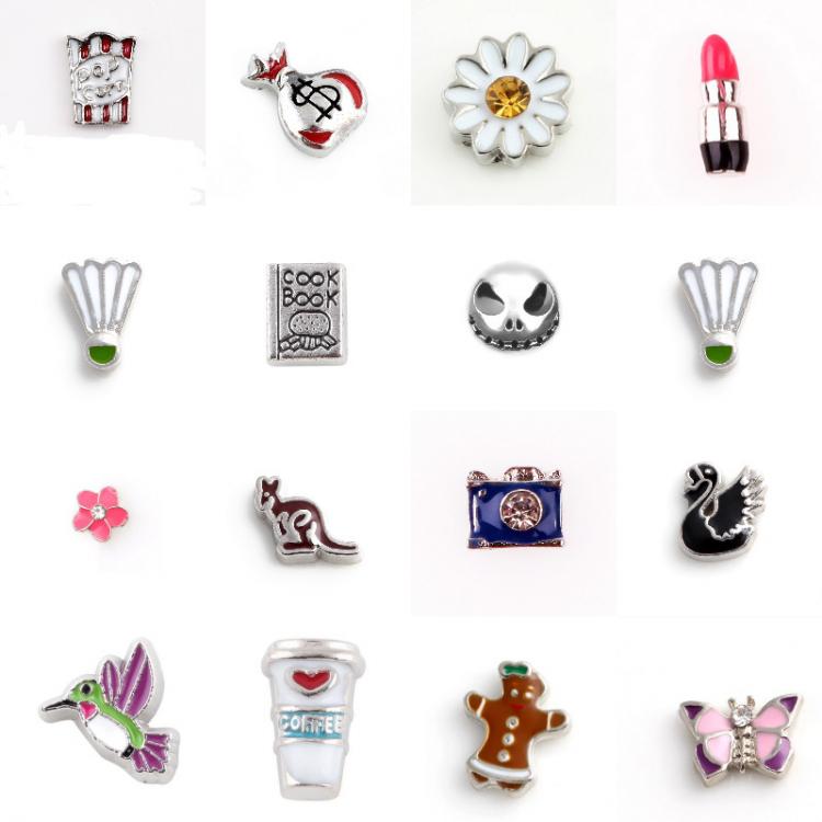 all in one place תכשיטי אופנה 20Pcs/Lot Vintage Animal Flower Butterfly Floating Charms  Camera Alien Lipstick Pendant For  Memory Locket Bracelet Jewelry
