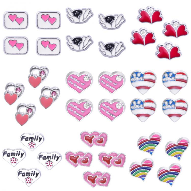 all in one place תכשיטי אופנה 40Pcs/Lot Cute Heart Love Word Family Mother Floating Charms Love Letter Pendant Fit Memory Locket  Lovers Gift DIY Jewelry