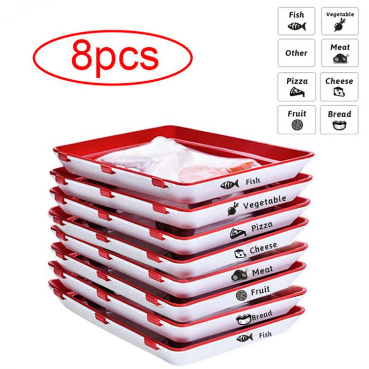 all in one place כלי מטבח ובישול 8PCS Service Tray Kitchen Storage Plate For Food Plastic Food Organizer Set Keeping Fresh Food Cover Plates Decorative Tray