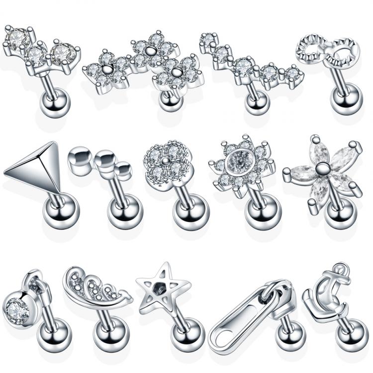 all in one place תכשיטי אופנה 1PC Steel Ear Tragus Cartilage Piercing Crystal Flower Conch Lobe Earrings Barbell Piercing Orelha Ear Stud Helix Sexy Jewelry