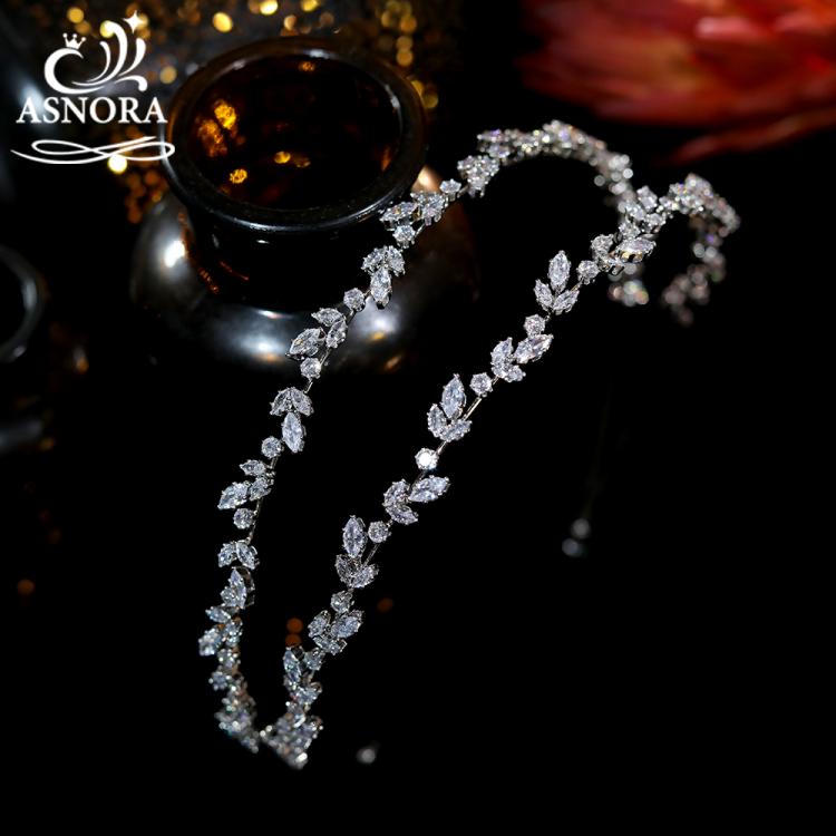 all in one place תכשיטי אופנה ASNORA  Shiny Bride Tiara Wedding Crystal Headband Ladies Party Crown Princess Jewelry Hair Accessories