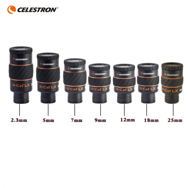 all in one place כלי עבודה Celestron X-CEL LX 2,3mm 5mm 7mm 9mm 12mm 18mm 25mm ocular 60 grados telescopio gran angular nebulosa ocular planetario 1,25"