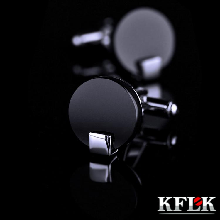 all in one place תכשיטי גברים KFLK Jewelry shirt cufflink for mens Brand Black Cuff link Wholesale Button High Quality Round Luxury Wedding Male guests