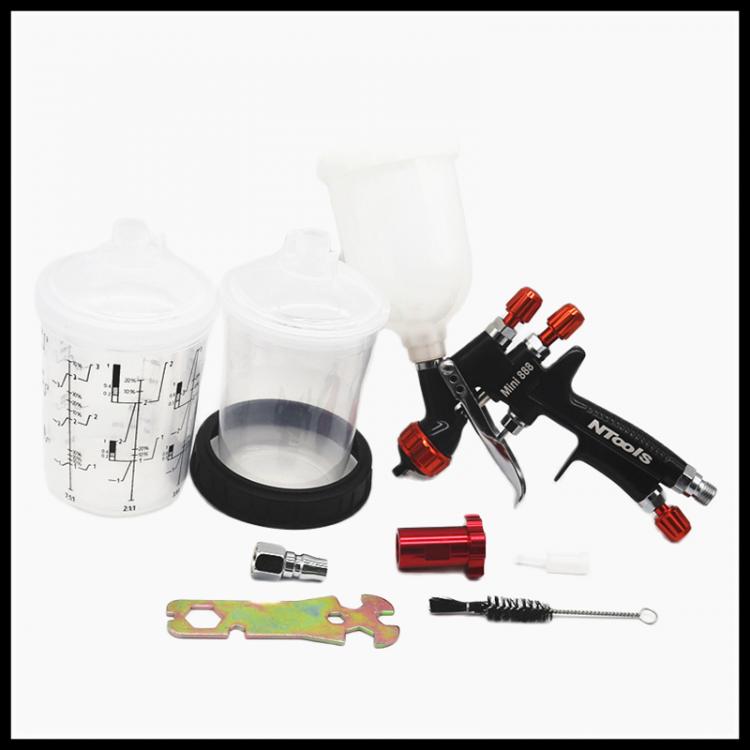 all in one place כלי עבודה Spray Gun With 400CC PPS Tank Air Spray Gun With Paint Mixing Cup And Adapter Mini Spray Gun Paint Spray Gun 1.2mm Nozzle