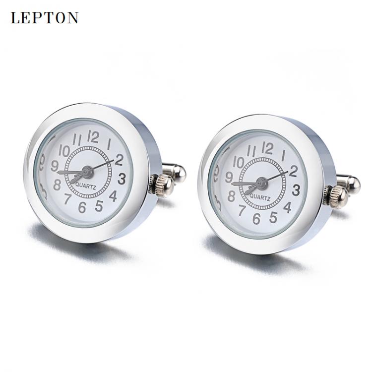 all in one place תכשיטי גברים Hot Functional Watch Cufflinks For Mens Round Real Clock Cuff links With Battery Digital Watch Cufflink cuffs Relojes gemelos