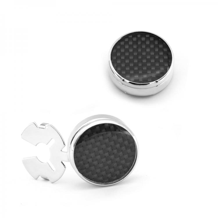 all in one place תכשיטי גברים Men's Normal Shirt Cuff Links Quality Brass Material Carbon Fibre Design Button Cover Cufflinks Wholesale & Retail Free S