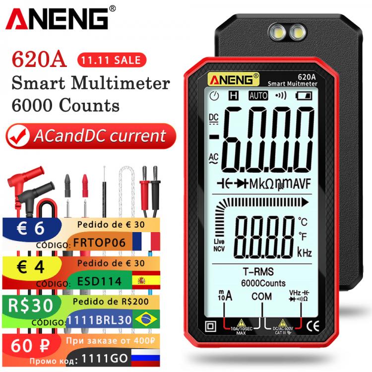 all in one place כלי עבודה ANENG 620A Digital Smart Multimeter Transistor Testers 6000 Counts True RMS Auto Electrical Capacitance Meter Temp Resistance