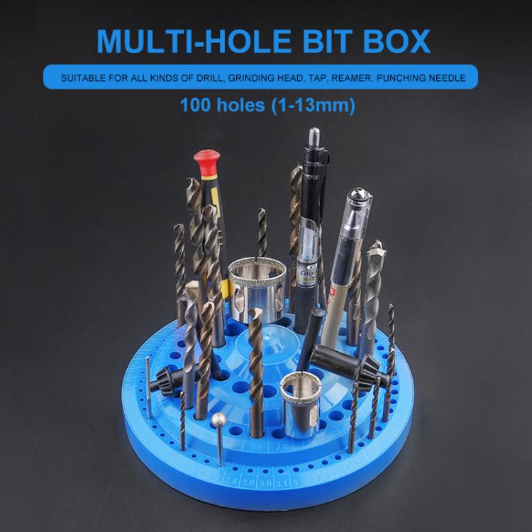 all in one place כלי עבודה 100Pcs Hole Bore 1-13mm Drill Bit Storage Case Stand Round Shape Hard Plastic Organizer Container Box