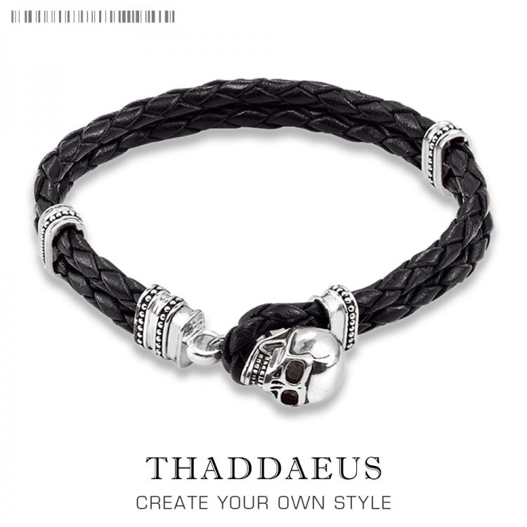 all in one place תכשיטי גברים Skull Leather Strap Cuff Bracelets,2017  Gift In Silver For Men & Women,Europe Style Rebel Fashion Punk Fashion Jewelry