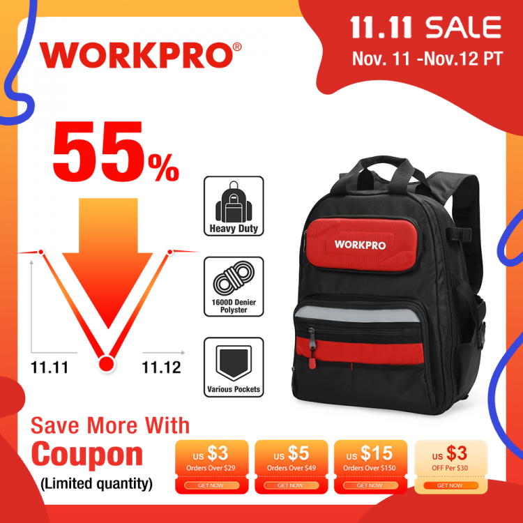 all in one place כלי עבודה WORKPRO 2020 New Tool Bag Tools Storage Bags Waterproof Backpack with Handbag Multifunction Bags