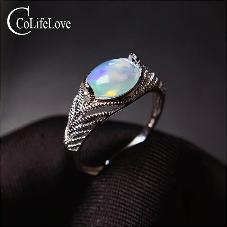all in one place תכשיטי גברים CoLife Jewelry Fashion Opal Ring for Man 7mm*9mm Natural Opal Silver Man Ring 925 Silver Gemstone Ring for Man