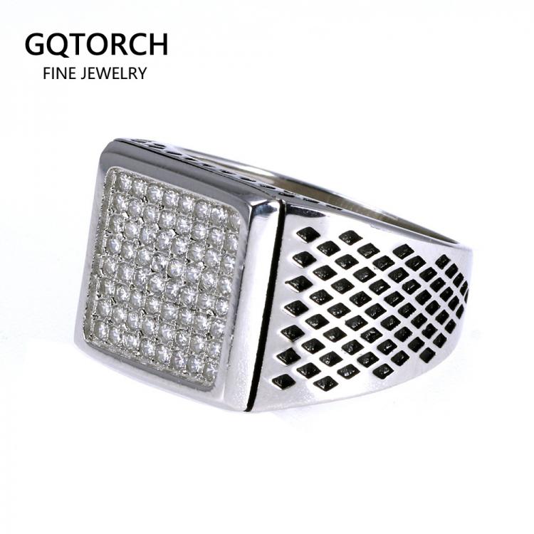 all in one place תכשיטי גברים Luxury Shinning CZ Wedding Rings For Men 925 Sterling Silver Guaranteed Real Silver Micro Paved Cubic Zircon Turkey Jewelry