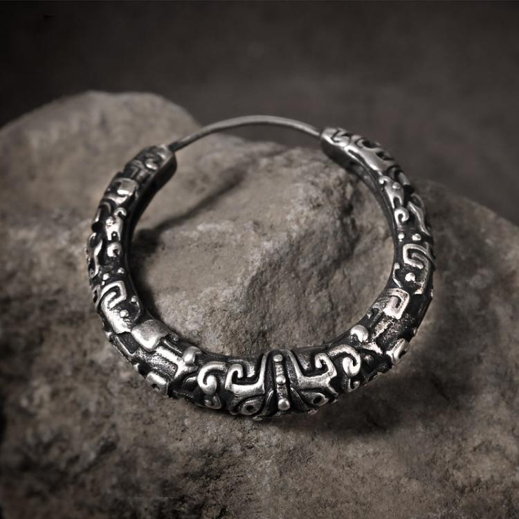 all in one place תכשיטי גברים Beast Earrings 2021 Trend Men Silver Earrings Single Chinese Style Retro Creative Ear Buckle Temperament Girls For Women Jewelry