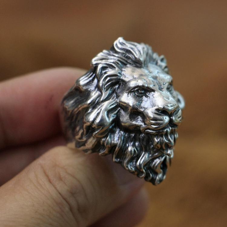 all in one place תכשיטי גברים King of Lion Ring Huge 925 Sterling Silver Mens Biker Punk Ring TA128 US Size 8~15