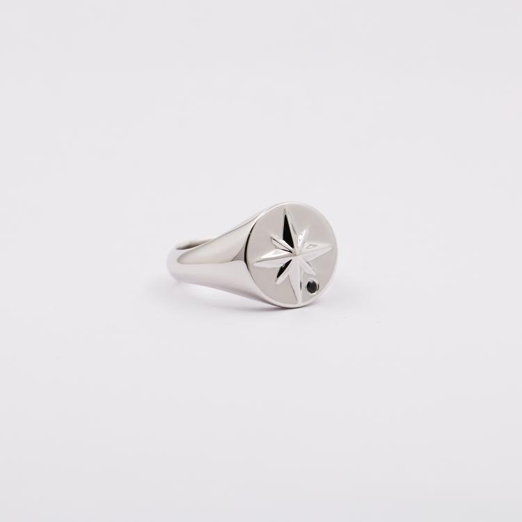all in one place תכשיטי גברים Sterling Silver Mens Compass Signet Ring
