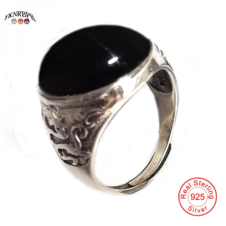 all in one place תכשיטי גברים Yknrbph 2021 New Rushed Men Anel Feminino Men's S925 Rings Atmospheric Retro Craft 15*20mm Inlaid Agate Anniversary Fine Ring