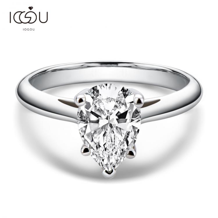 all in one place תכשיטי גברים IOGOU Classic Real 2 Carats D Color Moissanite Diamond Wedding Rings for Women 100% 925 Sterling Silver Water Drop Bridal Ring