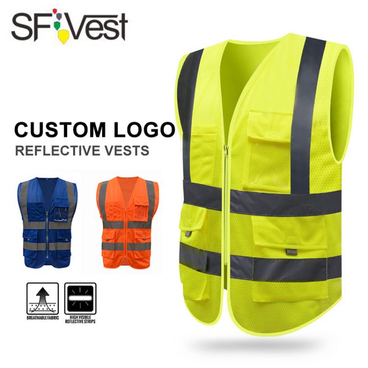 all in one place כלי עבודה SFvest HI VIS VIZ EXECUTIVE VEST HIGH VISIBILITY Reflective mesh vest multi-pocket safety vest with reflective stripes mesh vest