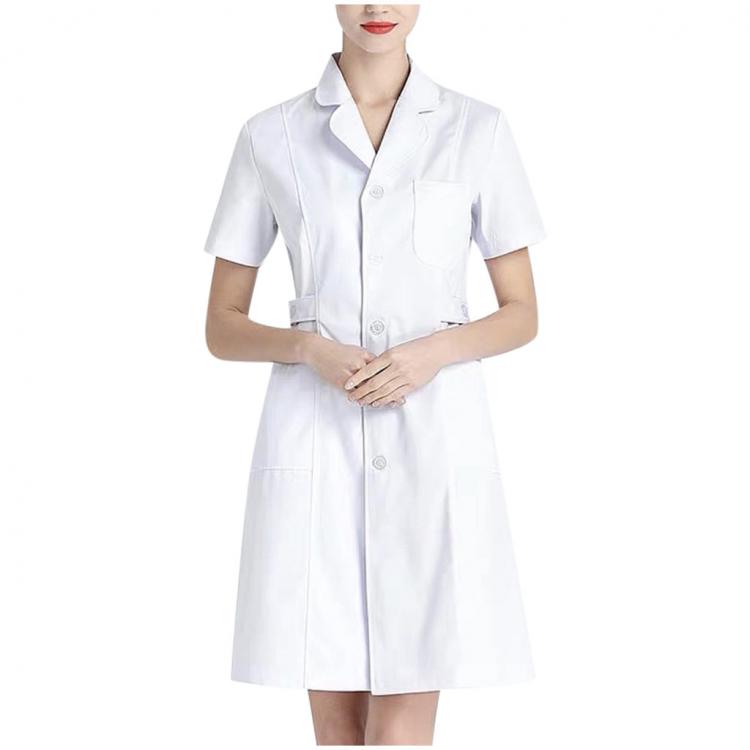 all in one place כלי עבודה Women's Button Front Scrubs Dress Ladies Blossom Tunic Health Beauty Spa Workwear Healthcare Uniform Nursing Gown A50