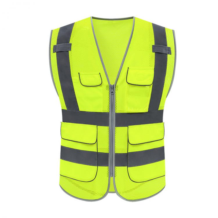 all in one place כלי עבודה Mesh Safety reflective vest construction building vest safety clothing work vest multi pocket yellow vest