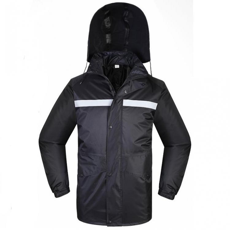 all in one place כלי עבודה Men's Black rain jacket Rainwear with reflective tape polyester black rain coat waterproof rainproof jacket parka free shippi