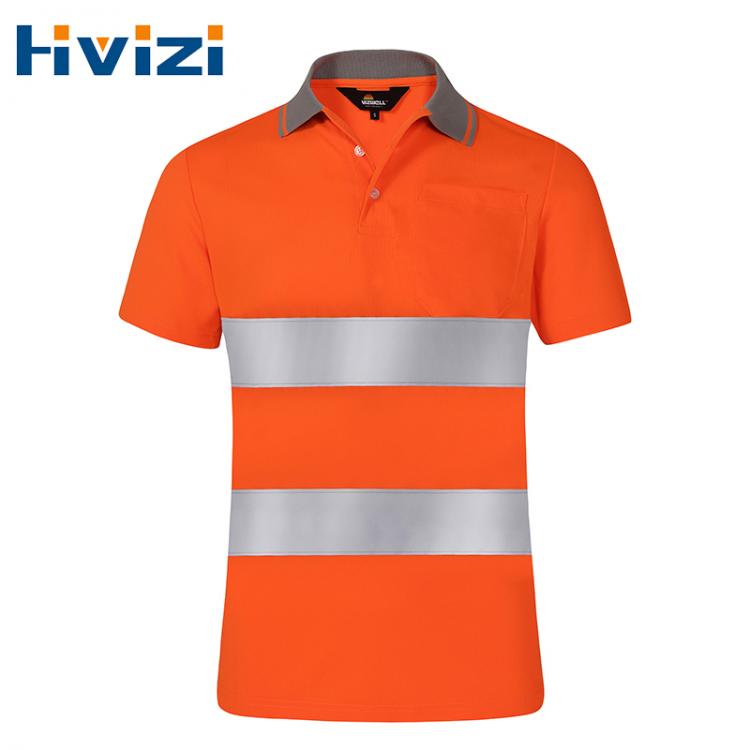 Safety Shirt Orange Hi Vis Workwear Men 