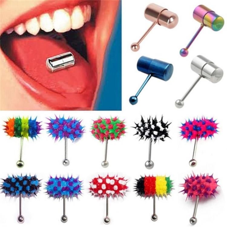 all in one place תכשיטי גברים 1Pc Sexy Vibrating Tongue Ring Punk Style Stainless Steel Barbell Tongue Piercing Men Women Personality Body Jewelry 1.6*18*5mm
