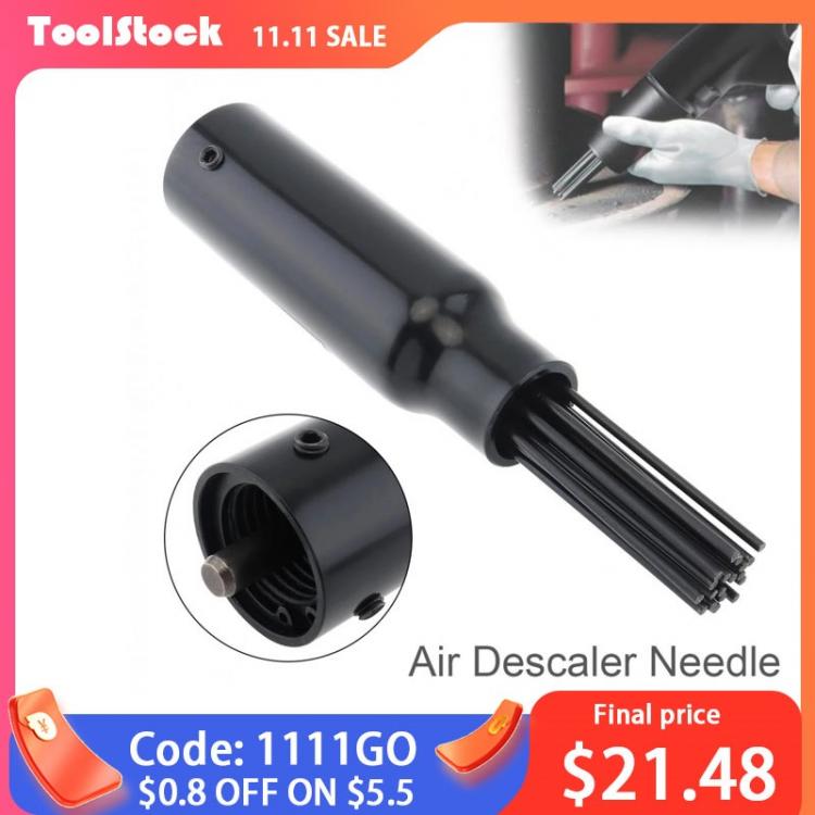 all in one place כלי עבודה Black Pneumatic Needle Bundle Deruster Head Pneumatic Tool with 19 Needle for Rust and Welding Slag Removal