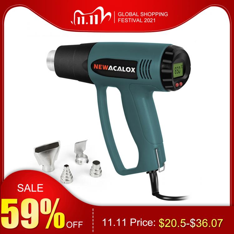 all in one place כלי עבודה NEWACALOX 2000W 220V EU Plug Industrial Electric Hot Air Gun Thermoregulator LCD Heat Guns Shrink Wrapping Thermal Heater Nozzle