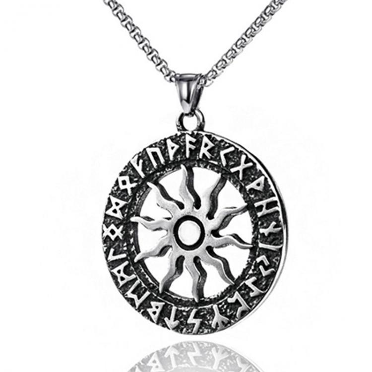 all in one place תכשיטי גברים HNSP Viking Rune Sun Necklace Pendant For Men Male