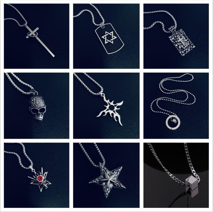 all in one place תכשיטי גברים Titanium Steel Men's Necklaces Stainless Steel Jewelry Necklace for Women Sweater Chain Alloy Pendant Collares Para Mujer