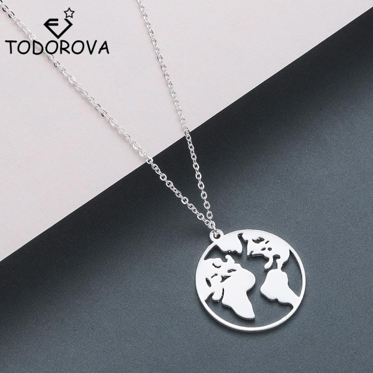 all in one place תכשיטי גברים Todorova Globe World Map Necklace Gift for Best Friends Hollow Out Earth Pendant Fashion Women Travel Trip Necklace Best Jewelry