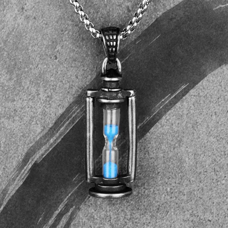 all in one place תכשיטי גברים Hourglass Retro Mens Long Necklaces Pendants Chain Punk Hip Hop for Boy Male Stainless Steel Jewelry Creativity Gift Wholesale