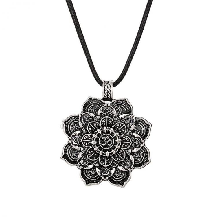 all in one place תכשיטי גברים Om Lotus Mandala Pendant Necklace Tibetan Buddhist Protection Meditation Jewelry