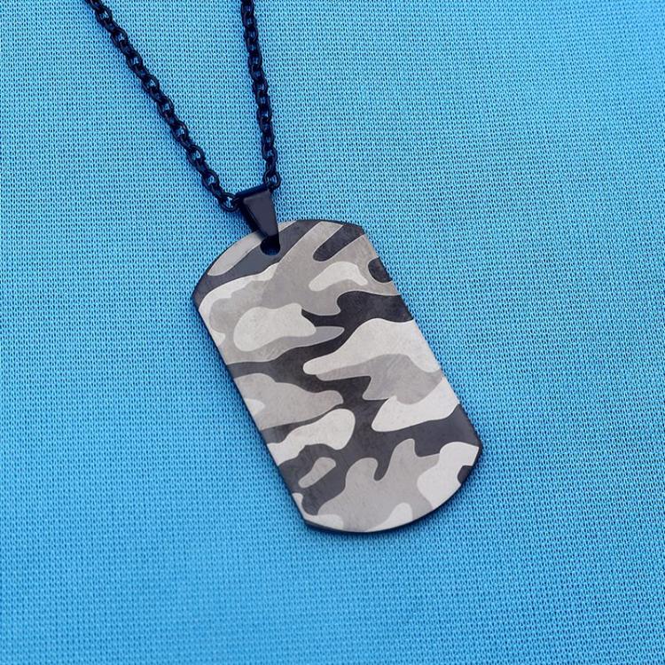 all in one place תכשיטי גברים Cool Camouflage Dog Tag Necklace For Men Stainless Steel Soldier Army Male Pendant Collar Jewelry