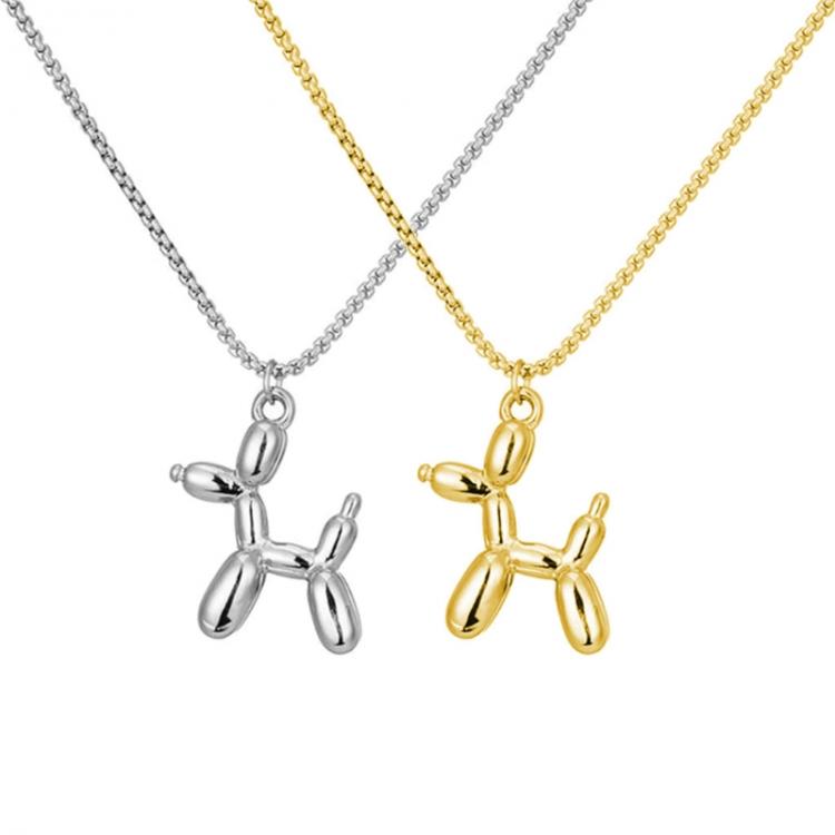 all in one place תכשיטי גברים Cute balloon dog pendant necklace, male and female hip-hop necklace, street culture, stainless steel, fashion jewelry as gifts
