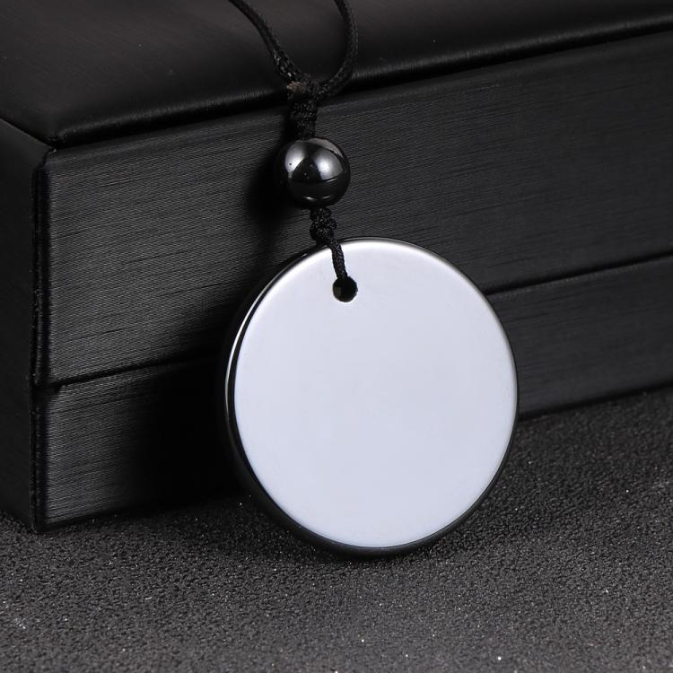 all in one place תכשיטי גברים 2020 New Punk Rock Style Round Black Hematite Pendant Necklace For Men Women Natural Stone Pendants Male Boyfriend Jewelry Gift