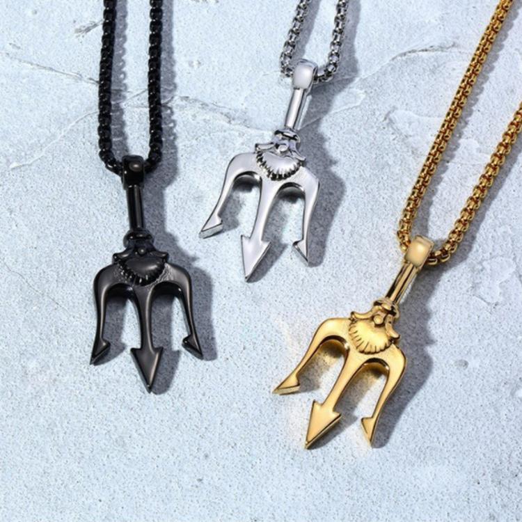 all in one place תכשיטי גברים HNSP Viking Series Sea King Trident Pendant Chain Necklace For Men Male Hip Hop Rock Style