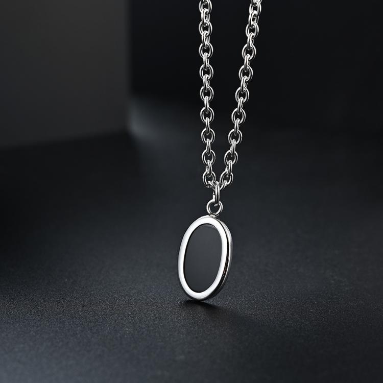 all in one place תכשיטי גברים Fashion Oval Men's Necklaces Pendant O Chain Link Stainless Steel Punk Necklace for Him Male Jewelry 24Inch