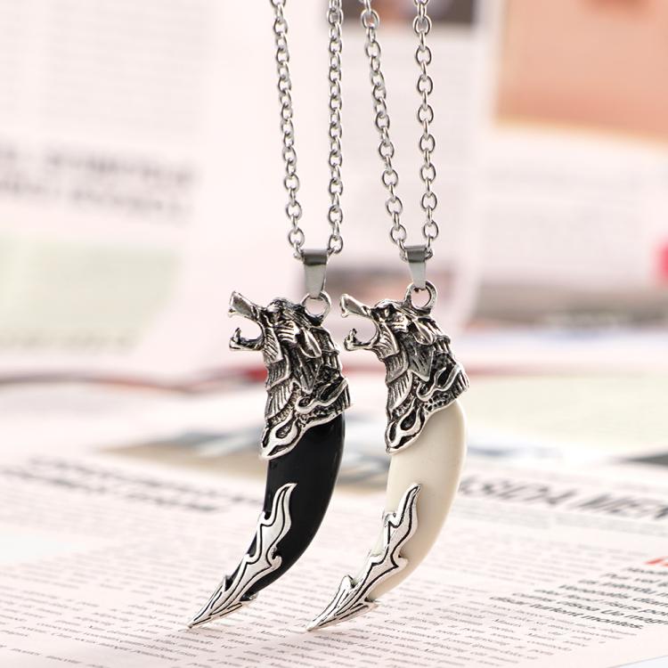 all in one place תכשיטי גברים Hip-Hop Dragon Wing Wolf Teeth Pendant Necklace Male Rock Retro Multi Style Decoration Banquet Jewelry Gift Festival