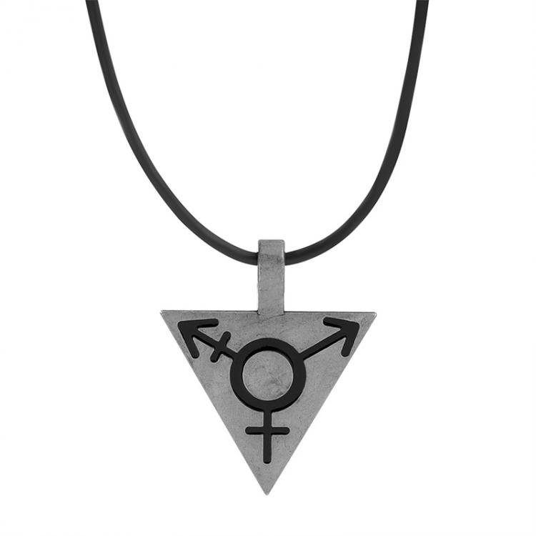 all in one place תכשיטי גברים New Retro Punk Dark Black Transgender Necklace Male Female Symbol Triangle Gay Pendant Necklace LGBT Necklace