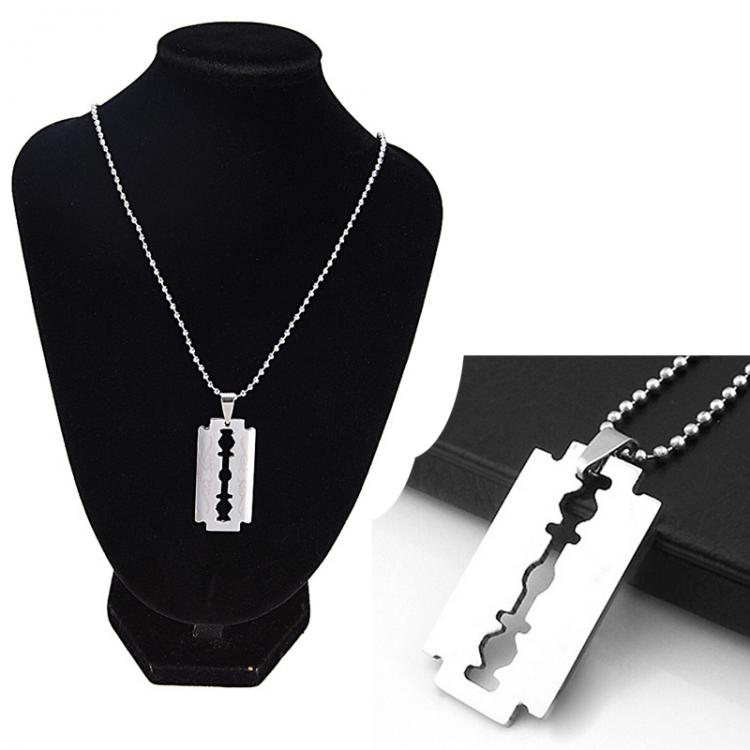 all in one place תכשיטי גברים Cool Stainless Steel Razor Blades Pendant Necklaces Men Jewelry Steel Male Shaver Shape Necklaces & Pendants